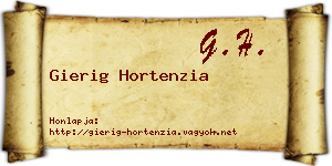 Gierig Hortenzia névjegykártya